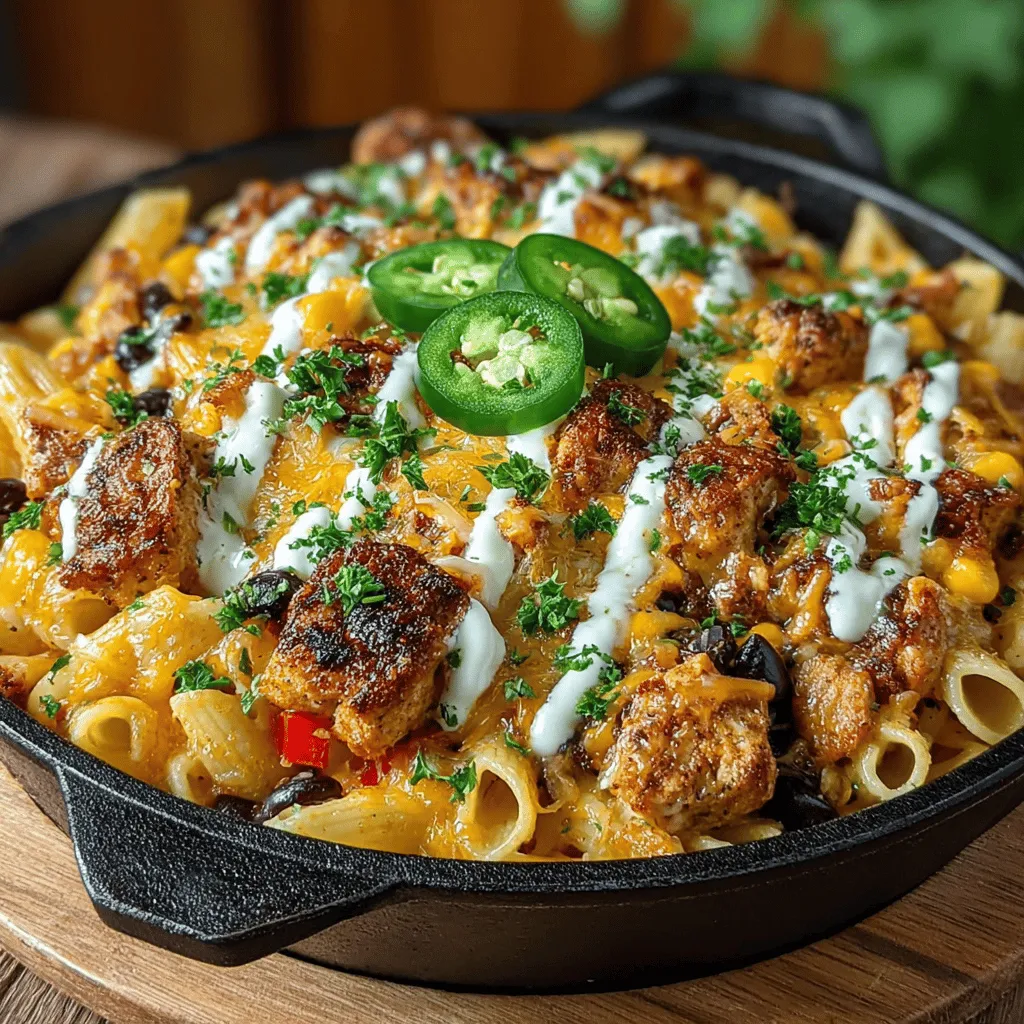 In the world of comfort food, few dishes can compete with the heartwarming fusion of Tex-Mex and pasta. The Tex-Mex Chicken Nacho Pasta Skillet is a delightful amalgamation that brings together succulent chicken, vibrant vegetables, and cheesy goodness, all enveloped in a rich, zesty sauce. This dish embodies the spirit of Tex-Mex cuisine, known for its bold flavors and hearty ingredients. It’s ideal for busy weeknights when time is of the essence or for casual gatherings with family and friends.