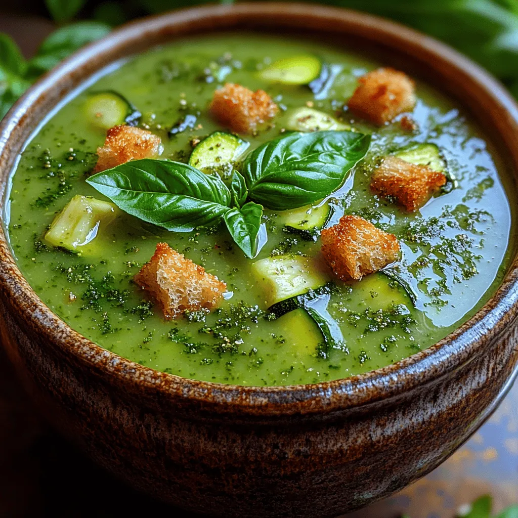 To craft this creamy zucchini basil soup, you'll need a selection of ingredients, each playing a vital role in building the soup's rich flavor profile. Let’s explore what you’ll need to bring this delightful dish to life: