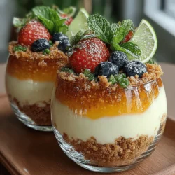 Parfaits are a delightful dessert option that can be enjoyed at any time of the day. Whether it’s as a sweet treat after dinner, a refreshing snack during the afternoon, or a special breakfast, parfaits offer versatility that appeals to all palates. One particular recipe that stands out is the Zesty Lime Dream Parfaits. This luxurious dessert combines the tangy notes of fresh lime with the creaminess of Greek yogurt, layered beautifully with vibrant berries and crunchy granola. The unique flavor profile not only tantalizes the taste buds but also offers a refreshing escape, perfect for anyone looking for a light yet indulgent treat.
