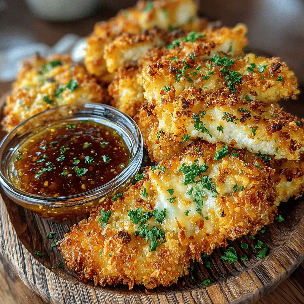 There’s something undeniably comforting about crispy chicken strips. Growing up, my weekends were often filled with the tantalizing aroma of fried chicken wafting through the house. My family had a tradition of gathering for movie nights, and crispy chicken strips were always the star of the show. The joy of sinking your teeth into a perfectly crunchy exterior, revealing tender chicken inside, is an experience that evokes nostalgia and warmth. These Crunchy Parmesan Chicken Strips with Zesty Honey Mustard Sauce bring back those cherished memories while adding a delightful twist that makes them perfect for both casual evenings at home and special occasions.