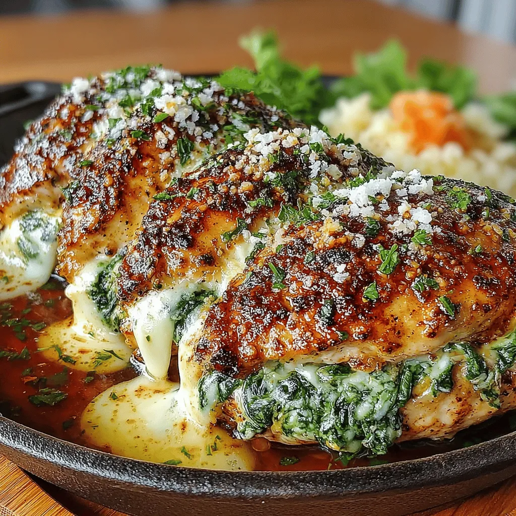 What sets this recipe apart is its delightful blend of flavors and textures. The creamy filling, made with cream cheese, mozzarella, and Parmesan, pairs perfectly with the tender chicken. Fresh spinach not only adds a pop of color but also contributes nutrients to the dish, making it a bit healthier without sacrificing flavor. Garlic and a touch of Italian seasoning elevate the taste profile, making every bite a delicious experience.