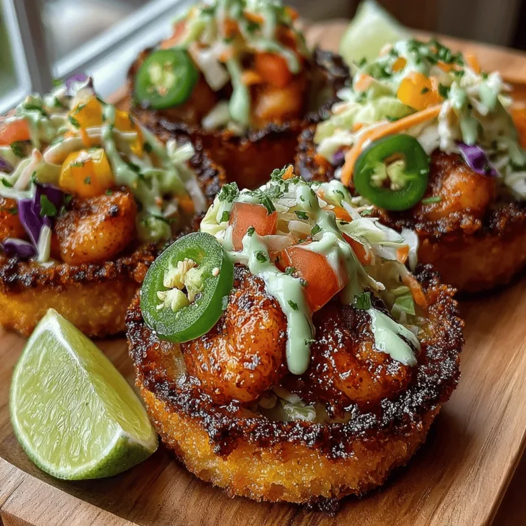 Sweet and Spicy Shrimp Taco Cups are a culinary delight that expertly combines bold flavors with an elegant presentation, making them a fantastic choice for any occasion—from casual family dinners to lively gatherings with friends. These delightful bites offer a perfect balance of sweetness from honey, a spicy kick from sriracha, and a refreshing zing of lime, creating a unique twist on the traditional taco that is sure to impress. Whether you're a seasoned home cook or a culinary novice, this recipe is approachable yet sophisticated, allowing you to showcase your skills in the kitchen while delighting your guests.
