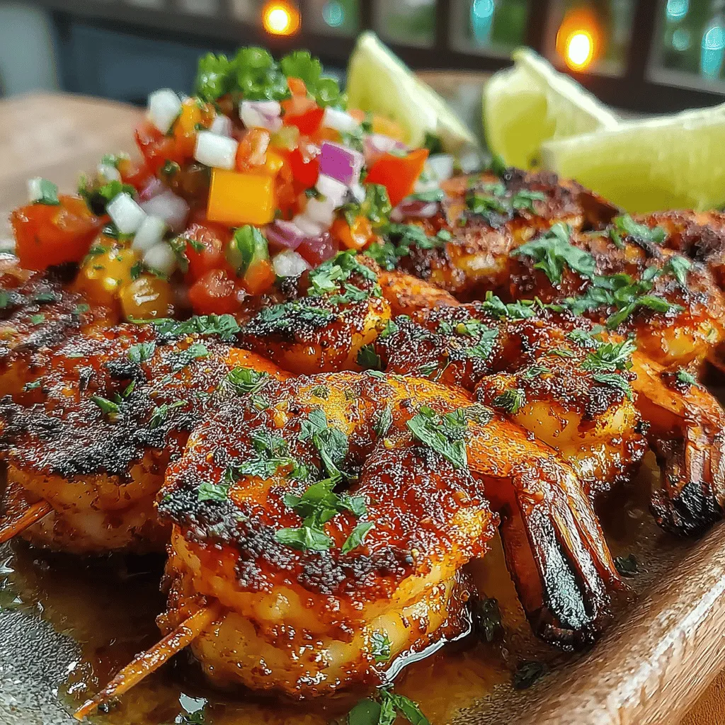 The allure of vibrant flavors and fresh ingredients is captured perfectly in the Zesty Lemon-Garlic Shrimp Skewers with Fresh Salsa. This delightful dish combines succulent shrimp marinated in a zesty lemon-garlic mixture and grilled to perfection, complemented by a refreshing salsa that enhances the overall experience. Whether you're hosting a summer barbecue, planning a family dinner, or looking for a quick yet satisfying weeknight meal, this recipe caters to all occasions, satisfying the taste buds while providing a nutritious option for seafood lovers.