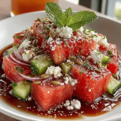 Incorporating fresh herbs into your Watermelon Feta Fusion Salad not only elevates the flavor profile but also adds a vibrant touch to the overall presentation. Herbs such as mint, basil, or even cilantro can introduce a refreshing twist that perfectly complements the sweetness of the watermelon and the creaminess of the feta cheese.