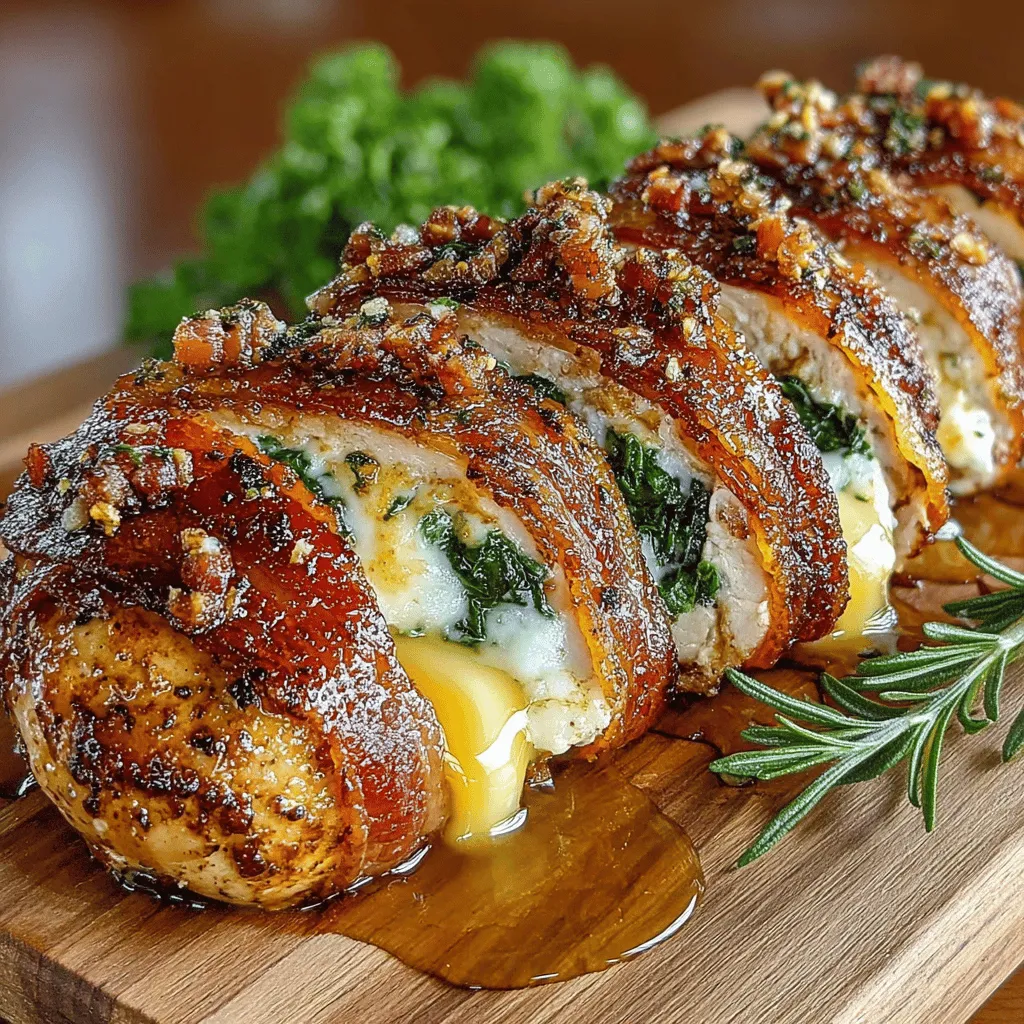 Crispy Bacon-Wrapped Stuffed Chicken is a dish that tantalizes the taste buds and elevates any meal. This mouthwatering recipe artfully combines the juicy, tender texture of chicken with the irresistible crunch of bacon, all while enveloping a rich and creamy filling that adds depth to each bite. Whether you're preparing a cozy family dinner, hosting a holiday feast, or looking to impress friends at a dinner party, this dish is sure to be a standout.