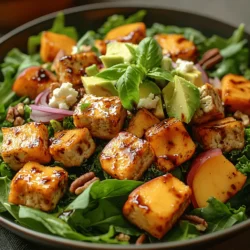 When it comes to creating a meal that is not only nutritious but also bursting with flavor, the Peach & Tofu Salad Bowl stands out as a top contender. This colorful dish is perfect for any occasion, whether you're looking for a light lunch, a hearty dinner, or a refreshing side at a summer gathering. The combination of fresh, juicy peaches and protein-rich tofu makes this salad appealing to a wide range of dietary preferences, catering to both vegan and non-vegan audiences alike. The delightful medley of flavors and textures—from the sweetness of the peaches to the creaminess of avocado and the crunch of nuts—creates a satisfying experience that keeps you coming back for more.