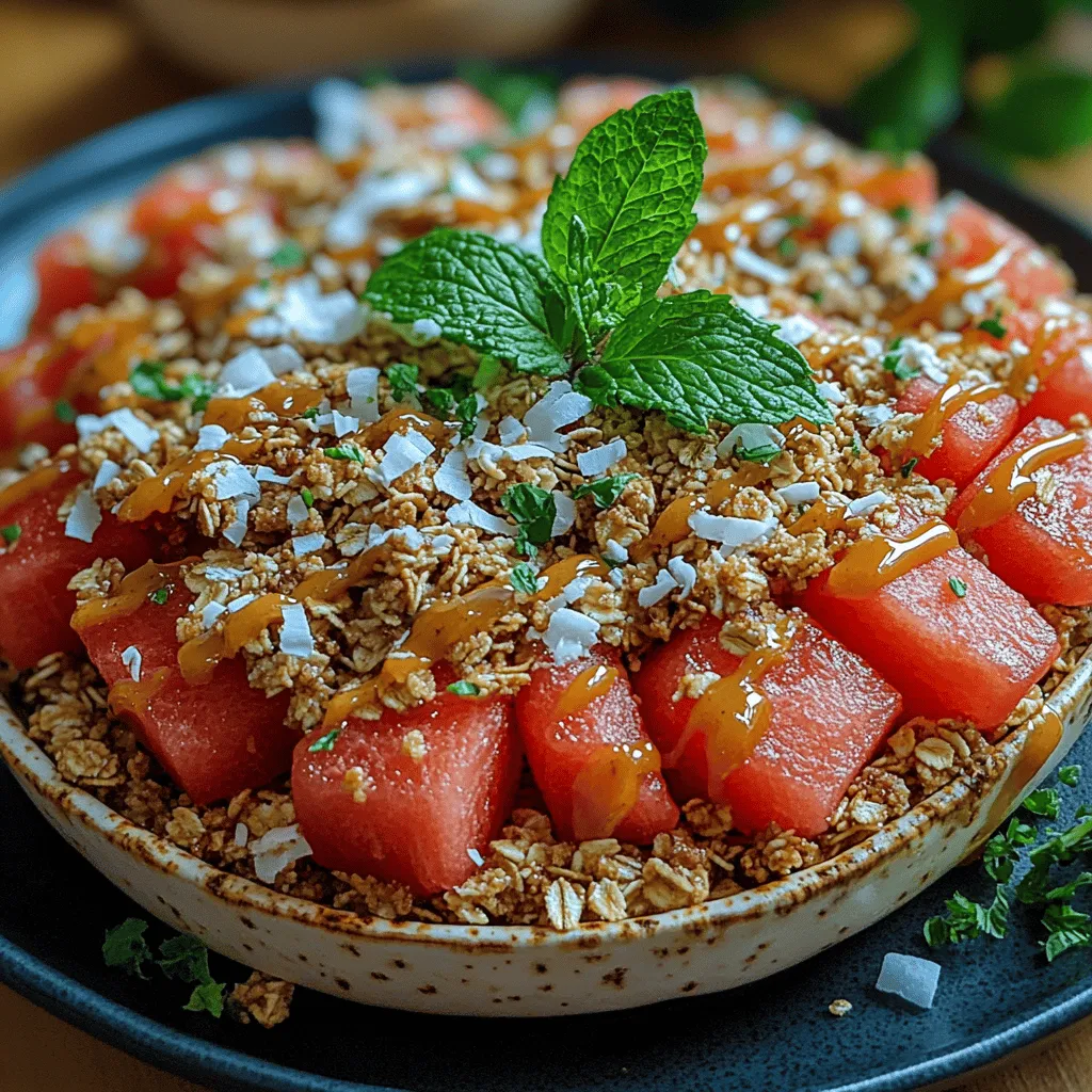 As summer approaches, the vibrant and juicy watermelon takes center stage in a variety of refreshing recipes. Known for its hydrating properties and natural sweetness, watermelon is not just a favorite for picnics and barbecues; it is also the star ingredient in a delightful dessert: Watermelon Bliss Crisp. This unique dish combines the succulent flavors of fresh watermelon with a crunchy topping, making it an ideal treat for warm weather gatherings or a light dessert after a hearty meal.