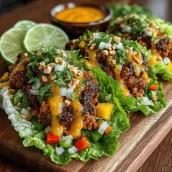 Tropical Chicken Lettuce Wraps with Mango Glaze are a vibrant and delicious dish that brings a taste of the tropics right to your dining table. This recipe is an exciting fusion of flavors and textures, featuring tender ground chicken enveloped in crisp lettuce leaves, all drizzled with a luscious mango glaze. The dish is not only visually appealing but also packed with nutritious ingredients that make it a perfect choice for health-conscious eaters. Whether you are planning a family dinner, hosting a summer gathering, or preparing meals for the week, these lettuce wraps are bound to impress.