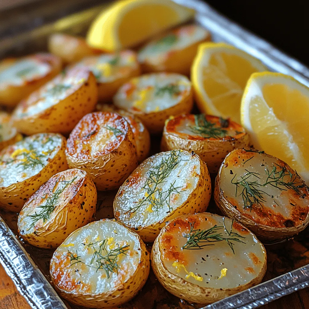 Serving these Crunchy Lemon Dill Roasted Potatoes with lemon wedges is not just a formality; it's an invitation to enhance your dining experience. The addition of freshly squeezed lemon juice right before indulging in this delightful dish adds a refreshing, zesty note that complements the savory flavors beautifully. The acidity from the lemon brightens the taste of the potatoes and ties all the elements together, creating a perfectly balanced side dish that will impress your guests at any gathering.