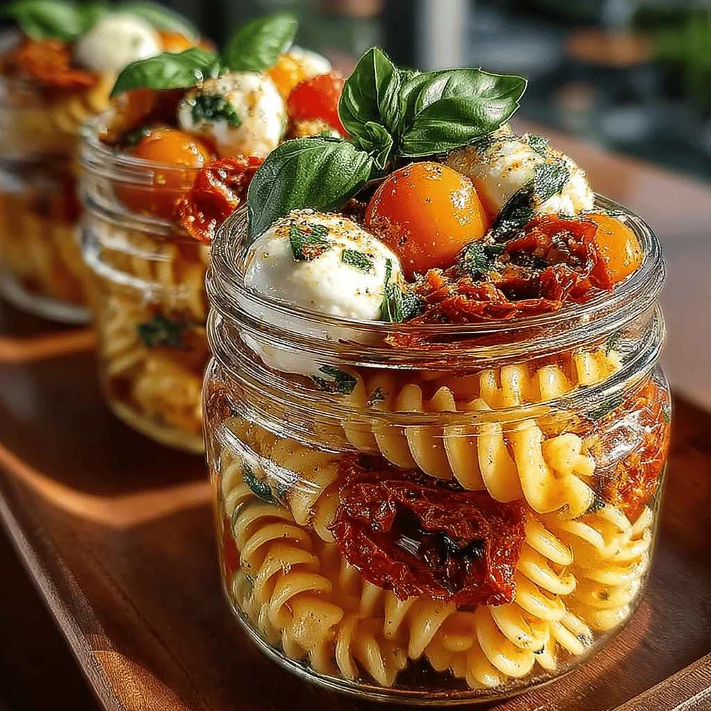 When it comes to creating your Chilled Caprese Pasta Jars, selecting the right containers is crucial for both functionality and appearance. Mason jars and airtight containers are excellent choices due to their ability to keep your ingredients fresh, while also providing an attractive presentation.