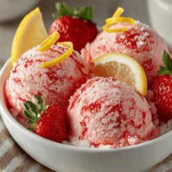 When the warm months roll around, nothing quite satisfies like a refreshing dessert that can cool you down and invigorate your senses. Sorbet, with its light and icy texture, is a perfect choice for those hot days when you crave something sweet yet refreshing. Among the many flavors that one can indulge in, strawberry lemonade stands out as a quintessential summer favorite. The Zesty Strawberry Lemonade Sorbet captures this classic combination beautifully, merging the luscious sweetness of ripe strawberries with the bright, zesty tartness of fresh lemons. This homemade treat is not just a dessert; it’s a celebration of summer in every spoonful.