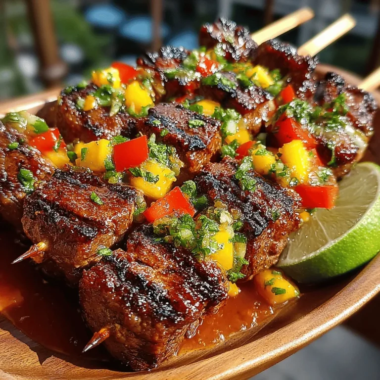 As the warm sun graces us with its presence and the days grow longer, there’s nothing quite like gathering friends and family for a delightful meal outdoors. Tropical-inspired recipes bring a burst of flavor that can transform any gathering into a mini-vacation. One dish that perfectly embodies this spirit is the Tropical Beef Skewers with Mango Salsa. This dish is not just a feast for the palate; it’s a vibrant celebration of summer, ideal for barbecues, family dinners, or casual get-togethers. Throughout this article, we will explore the allure of tropical flavors, break down the essential ingredients, and guide you through the initial steps of preparing this exciting recipe.