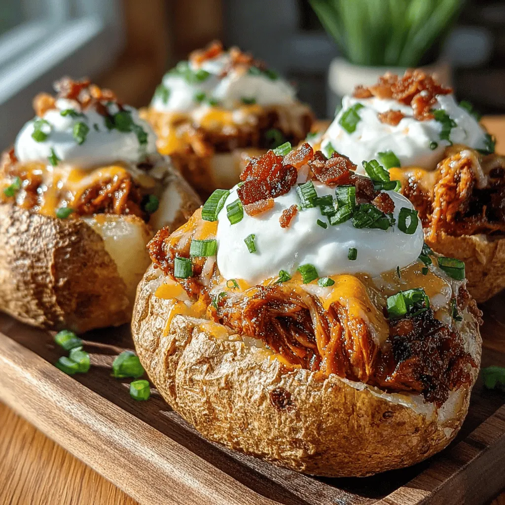 BBQ Chicken Cheddar Potato Skins are a mouthwatering appetizer that combines the comforting qualities of crispy potato skins with the savory flavors of BBQ chicken and melted cheese. Perfect for game day gatherings, family parties, or a cozy night in, these treats offer a delightful blend of textures and tastes that will satisfy even the most discerning palates. With their crispy exterior and rich, cheesy filling, BBQ Chicken Cheddar Potato Skins exemplify how classic comfort food can be reimagined with a modern twist, making them a standout dish for any occasion.