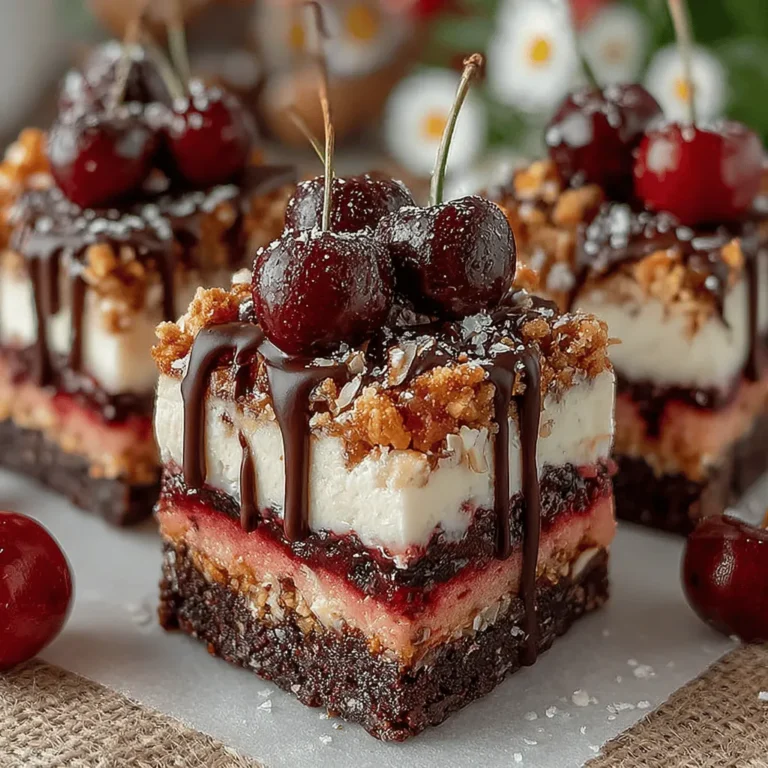 Cherry Bliss Crunch Bars are more than just a dessert; they are a delightful fusion of flavors and textures that can elevate any occasion, from casual family gatherings to elegant dinner parties. With the vibrant sweetness of cherries, the creaminess of Greek yogurt, and the satisfying crunch of granola, these bars offer a refreshing treat that appeals to both the palate and the eye. Not only do they satisfy your sweet cravings, but they also pack a nutritional punch, making them an excellent choice for health-conscious individuals and families alike.