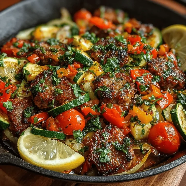 If you’re on the hunt for a delicious, nutritious, and easy-to-make dinner recipe, look no further than the Sizzling Chicken Sausage and Roasted Veggie Skillet. This vibrant dish brings together the savory goodness of chicken sausage and an array of roasted vegetables, creating a symphony of flavors and textures that will tantalize your taste buds. Perfect for busy weeknights or as a delightful meal prep option, this recipe offers a balance of protein, fiber, and vitamins, making it a wholesome choice for any meal.