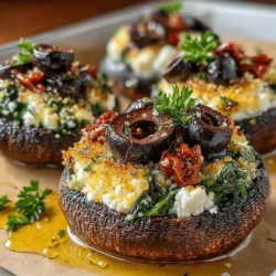 Embark on a culinary journey to the sun-kissed shores of the Mediterranean with our exquisite recipe for Mediterranean Delight Stuffed Portobello Mushrooms. This dish beautifully marries the earthy richness of Portobello mushroom caps with a vibrant and savory filling that features an array of fresh vegetables, creamy feta cheese, and wholesome grains. Not only is this recipe a feast for the senses, but it also serves as a nutritious option that can be enjoyed as a light dinner, a savory side dish, or an impressive appetizer for gatherings.