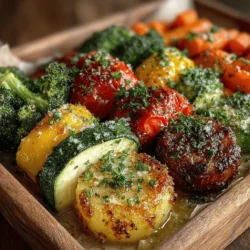 The right seasoning can elevate your Oven-Roasted Rainbow Veggie Medley from simple to sensational. To effectively coat your vegetables with oil and seasonings, consider the following techniques: