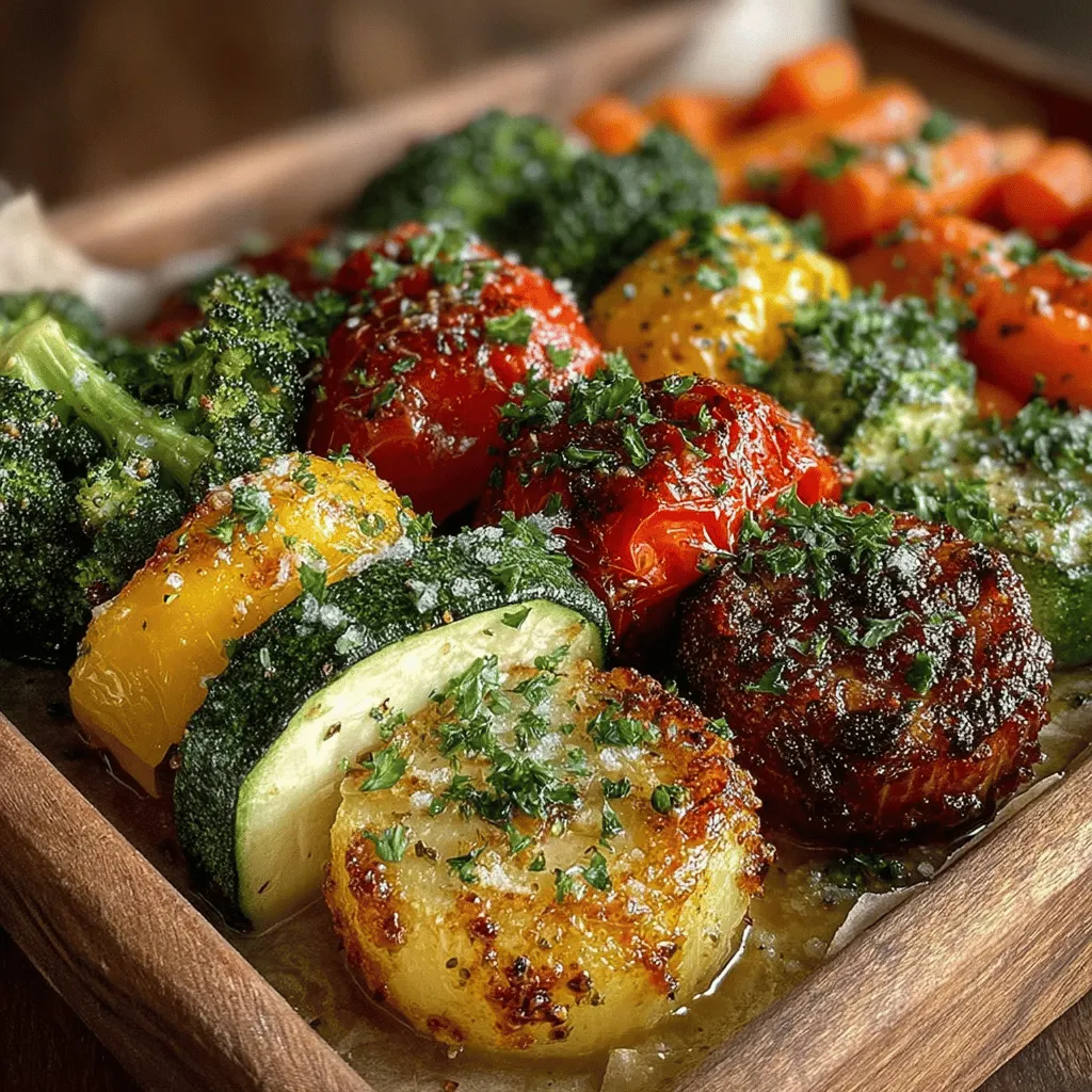 The right seasoning can elevate your Oven-Roasted Rainbow Veggie Medley from simple to sensational. To effectively coat your vegetables with oil and seasonings, consider the following techniques: