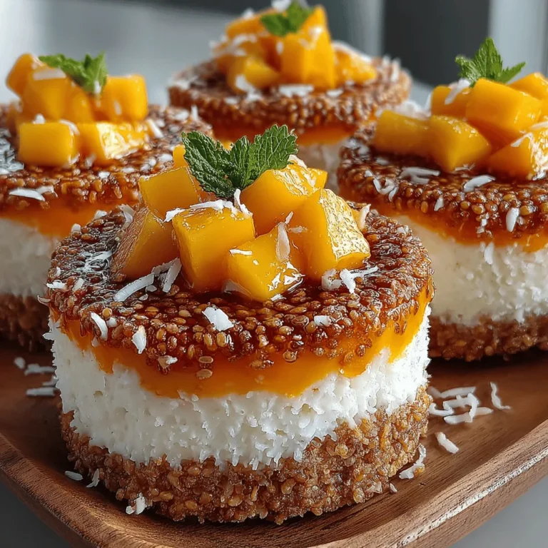 Delight your taste buds with the refreshing and nutritious Tropical Bliss Frozen Mango Coconut Chia Rounds. As the temperatures rise and the sun shines brighter, there’s nothing quite like a cool, light treat to keep you feeling refreshed and satisfied. This simple yet delectable recipe combines the tropical sweetness of ripe mango with the creaminess of coconut and the health benefits of chia seeds, making it an ideal choice for warm days or whenever you're in the mood for something fruity and invigorating. Not only are these rounds easy to prepare, but they also serve as a guilt-free dessert option that is rich in fiber, healthy fats, and natural sweetness.