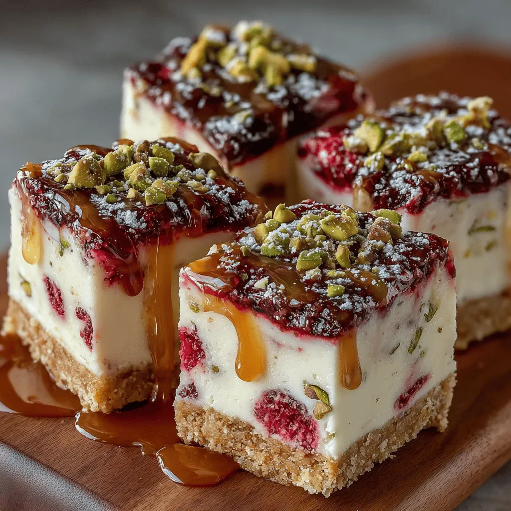 Pistachio Dream Swirl Bars are a delightful frozen treat that encapsulates the essence of summer with every bite. These bars feature a harmonious blend of creamy Greek yogurt, the natural sweetness of honey, and the vibrant tartness of berries. Ideal for warm weather or as a refreshing dessert, they not only satisfy your sweet tooth but also offer a nutritious option that is rich in protein and healthy fats.