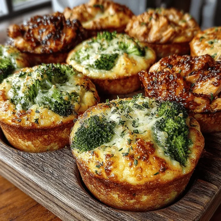 Preheating your oven is an essential step when baking Cheesy Broccoli Chicken Muffins. It ensures that your muffins rise properly and bake evenly from the start. An adequately preheated oven allows for the optimal chemical reactions necessary for the baking process, which results in a light and fluffy texture. Aim to preheat your oven to 375°F (190°C) for this recipe.
