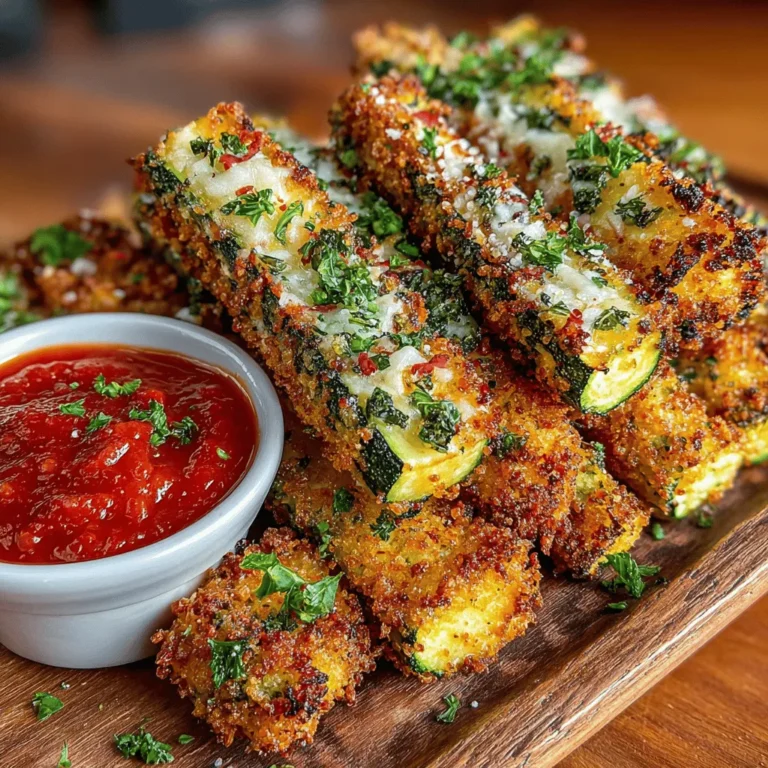 The appeal of Crispy Zucchini Parmesan Sticks lies in their irresistible crunch and cheesy goodness. Whether served alongside a zesty marinara sauce or enjoyed on their own, these sticks offer a satisfying texture that makes them hard to resist. They are an excellent alternative to traditional fried snacks, providing a more wholesome option without sacrificing flavor. Plus, they are quick to prepare, making them an ideal choice for busy cooks looking to whip up something special without spending hours in the kitchen.