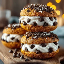 To fully appreciate the charm of Pumpkin Chocolate Chip Whoopie Pies, it’s essential to understand the origins of this beloved dessert. Whoopie pies are believed to have roots in the Northeastern United States, particularly in Maine and Pennsylvania, where they were once a popular treat among farmers. Legend has it that children would shout “Whoopie!” upon discovering these sweet surprises in their lunchboxes, giving the dessert its playful name. Over the years, whoopie pies have transcended their humble beginnings, evolving into a favorite at fairs, bakeries, and home kitchens alike.