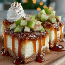 As the leaves begin to turn and the air becomes crisp, the culinary world shifts its focus to the enchanting flavors of fall. One dessert that beautifully embodies this seasonal transition is the Caramel Apple Cheesecake Bars. This delightful treat masterfully combines the creamy richness of cheesecake with the sweet and tart notes of fresh apples, all beautifully topped off with a luscious caramel drizzle. Ideal for gatherings, celebrations, or simply indulging on a cozy evening at home, these bars are sure to impress friends and family alike.