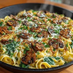 Creamy Mushroom and Spinach Pasta Skillet: A Culinary Delight
