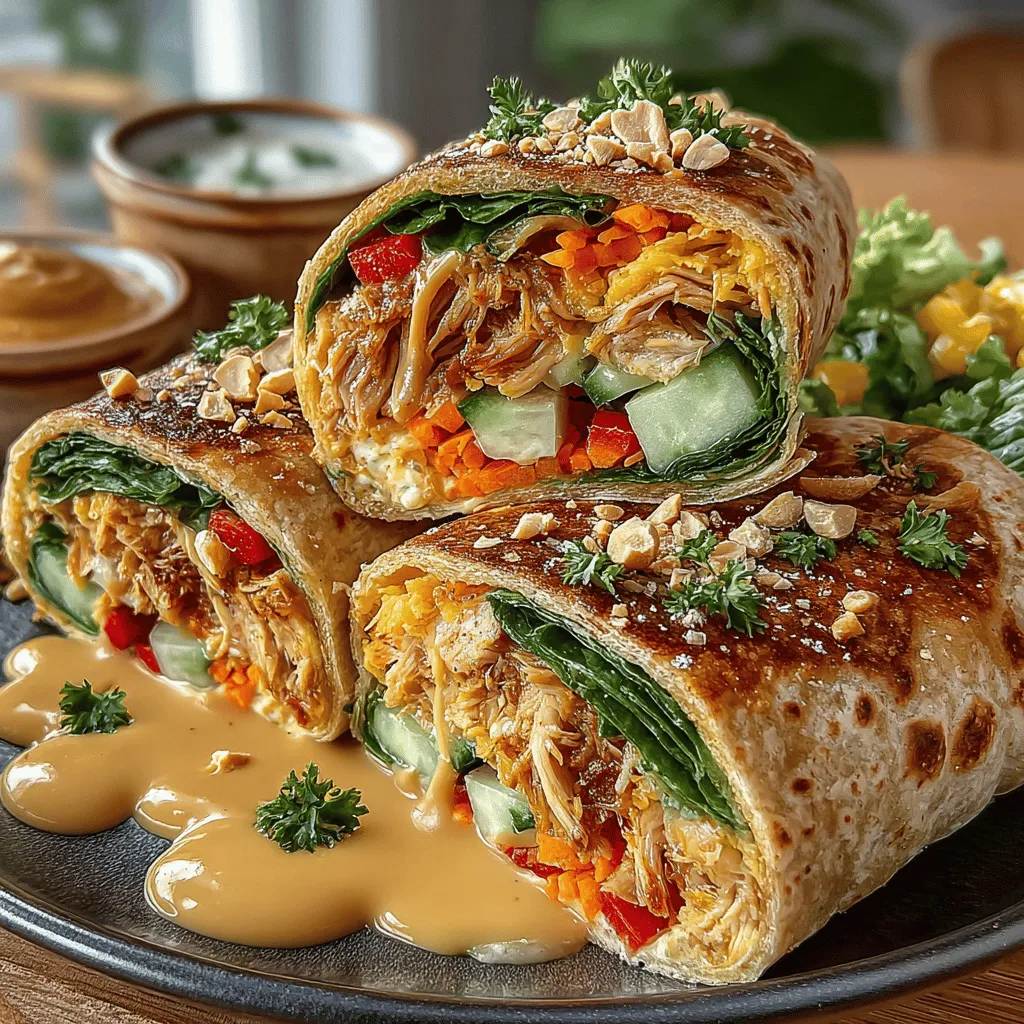 Wraps are a popular choice for children's lunches and dinners, combining convenience with endless possibilities for flavors and fillings. Quick Thai Peanut Chicken Wraps for Kids offer a perfect blend of taste and nutrition that appeals to young palates. The delightful combination of tender chicken, crunchy vegetables, and a creamy peanut sauce not only makes for a delicious meal but also introduces children to the vibrant flavors of Thai cuisine. As parents, we often seek meals that are not only quick to prepare but also packed with essential nutrients. This recipe checks all those boxes, making it an ideal choice for busy families on the go.