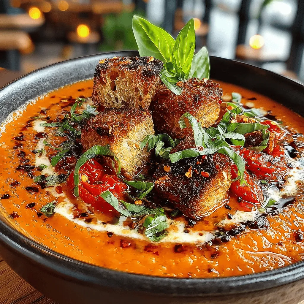 Soups have long been celebrated as a quintessential comfort food, especially during the colder months when the chill in the air calls for something warm and soothing. They serve not just as a meal, but as a hug in a bowl, providing both nourishment and warmth. Among the myriad of soup options available, the Roasted Red Pepper Bliss Soup stands out for its vibrant flavor profile and creamy texture. This delightful recipe harnesses the natural sweetness of roasted red peppers, infusing them with aromatic ingredients to create a dish that is both satisfying and nourishing.