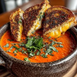 Velvet Tomato Basil Bliss Soup with Crispy Grilled Cheese: The Ultimate Comfort Meal