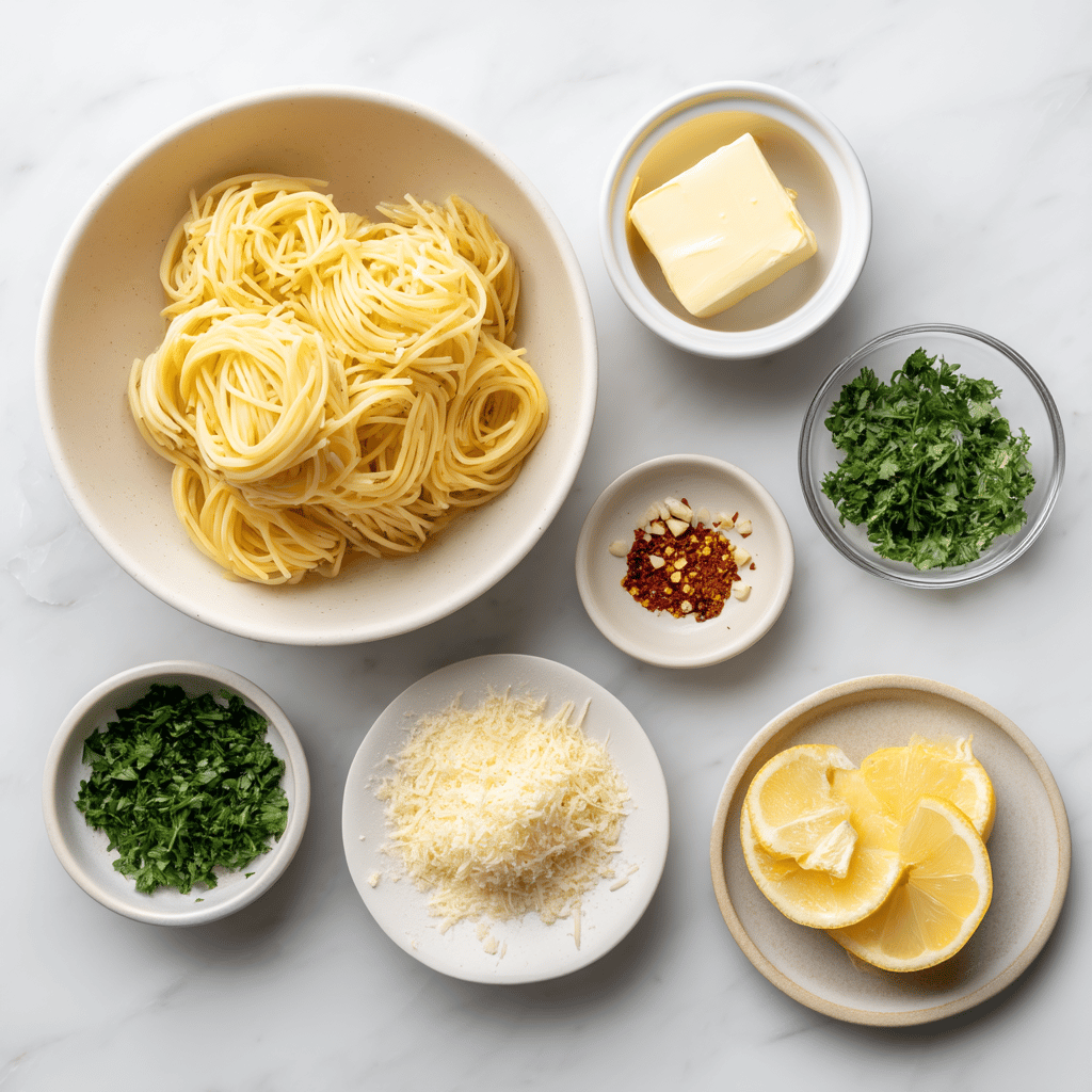 Ingredients for Family-Friendly Garlic Butter Pasta: Your Quick Weeknight Ally